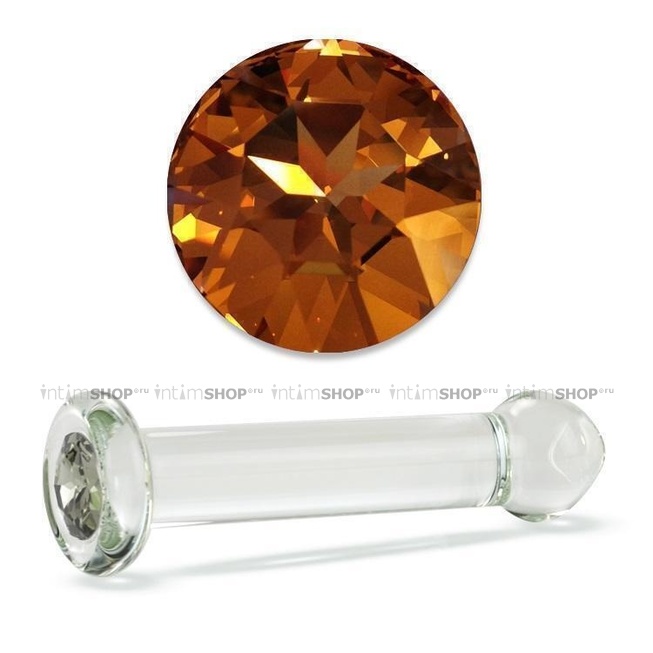 

Анальный Стимулятор Стеклянный с кристаллом Swarovski Crystal Delight Dildo Gold Crystal прозрачный