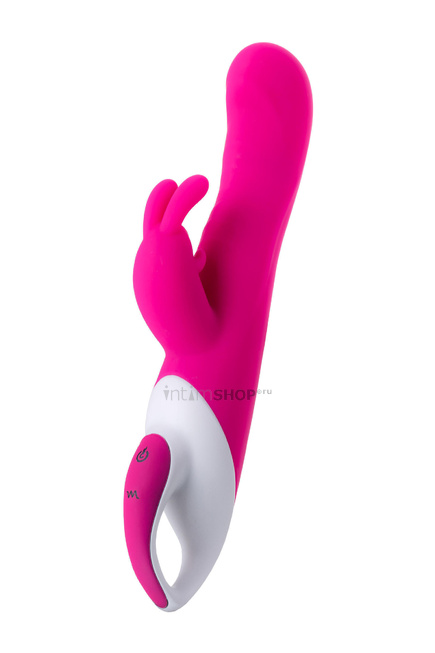 Вибратор с клиторальным стимулятором JOS ELLY, с подогревом, розовый, 21,5 см