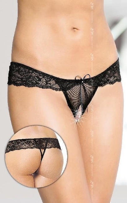 Трусики-тонг женские с доступом Soft Line Collection, чёрный