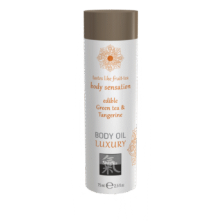 Съедобное масло для тела Shiatsu Luxury body oil Зеленый чай и мандарин, 75 мл