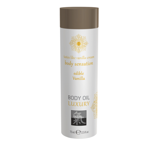 Съедобное масло для тела Shiatsu Luxury body oil Ваниль, 75 мл