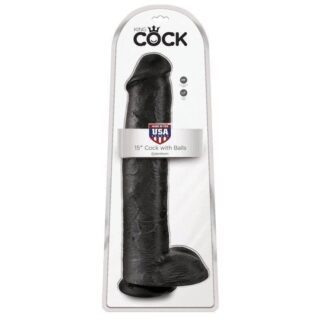 Фаллоимитатор-гигант черный King Cock 15 Cock with Balls Pipedream