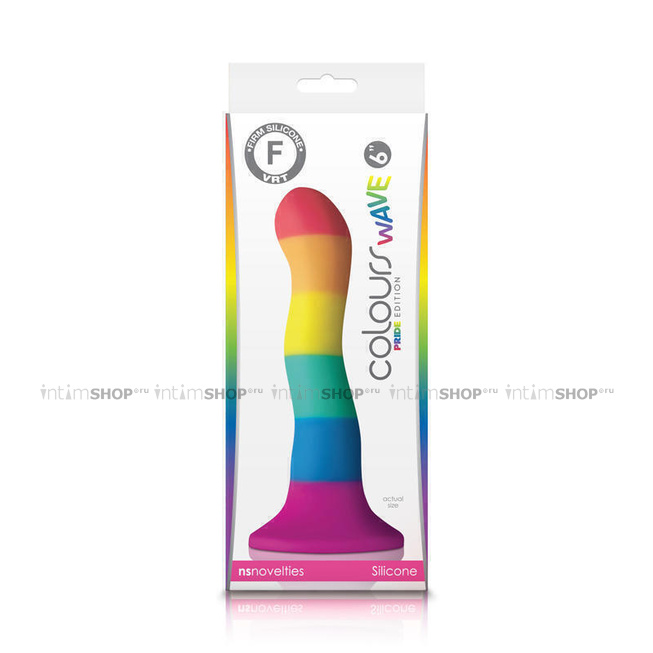 Радужный фаллоимитатор NSnovelties Colours Pride Edition 6 Wave Dildo Rainbow от IntimShop