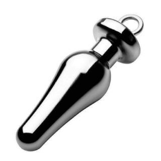 Металлическая анальная пробка с кольцом-ограничителем Tom of Finland Weighted Aluminum Plug with Pull Ring, серебристый