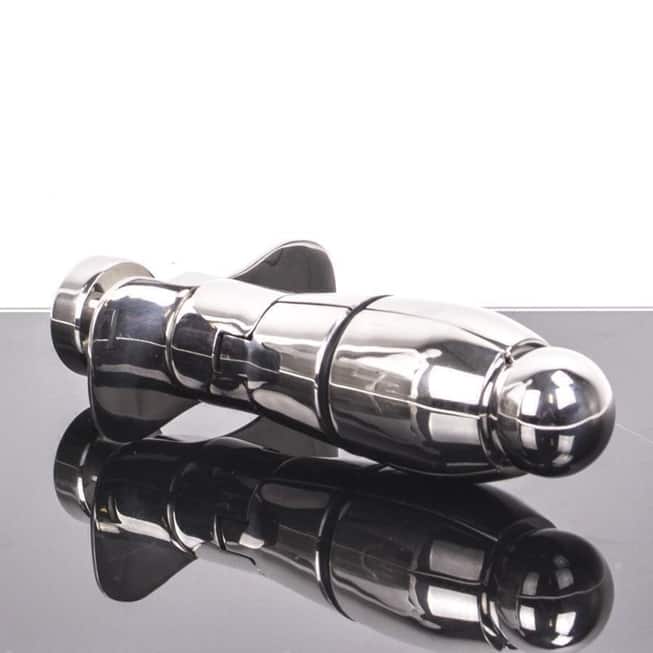 Металлический анальный плаг с функцией раскрытия Deluxe locking Plug 3.0