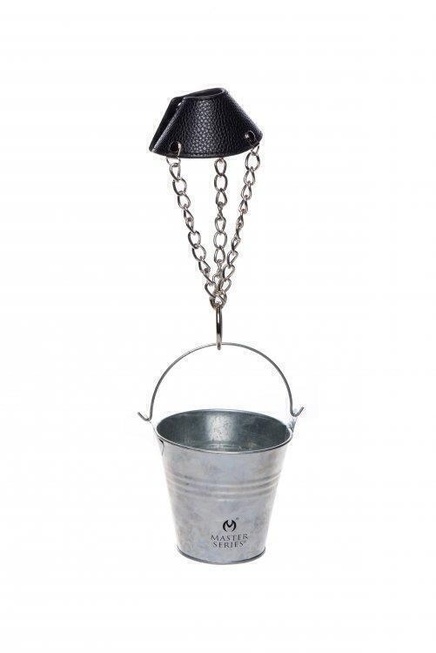 Утяжка на мошонку с грузом Master Series Hells Bucket Ball Stretcher, серебристый
