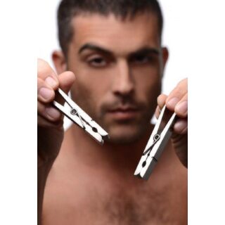 Зажимы на соски Tom of Finland Bros Pin Stainless Steel Nipple Сlamps, серебристый