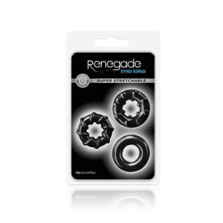Набор эрекционных колец Renegade - Dyno Rings - Black 3 шт, черный
