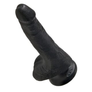 Фаллоимитатор на присоске с мошонкой черный King Cock 6 Cock with Balls Pipedream