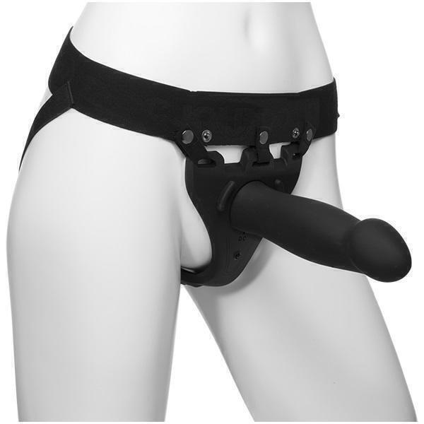 Универсальный полый вибрострапон с пультом ДУ Doc Johnson Body Extensions™ BE Risque Black