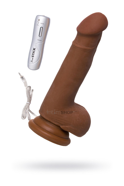 Реалистичный вибратор с пультом Toyfa RealStick Mr. Lopez, коричневый, 19 см
