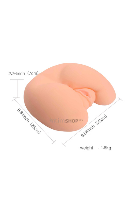 Мастурбатор реалистичный вагина+анус, XISE , TPR, телесынй, 25 см от IntimShop