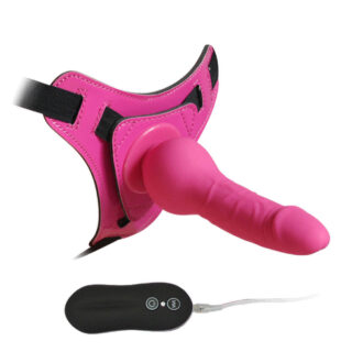 Страпон 10 Mode Vibrations 6.3" Harness Silicone Dildo pink Howells