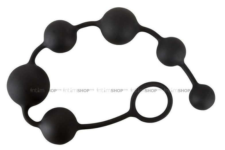 Анальные шарики Orion Black Velvets Anal Beads, черные от IntimShop