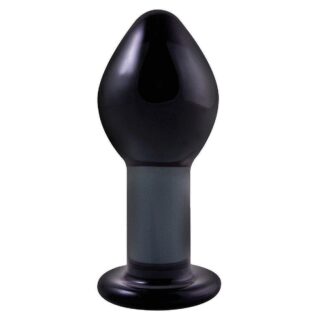 Анальная пробка NS Novelties Crystal Plug большая из стекла, черная