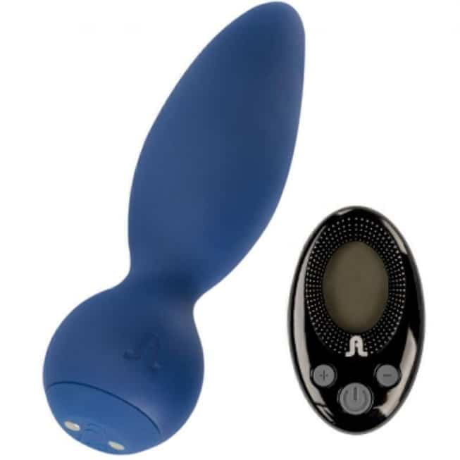 Анальная пробка с вибрацией Adrien Lastic Little Rocket с пультом управления, синяя