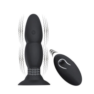 Анальная римминг пробка Beaded fon Extra Pleasure Pretty Love с дистанционным управлением черная