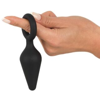 Анальная втулка с кольцом Orion Soft Touch Silicone Anal Plug S, черная
