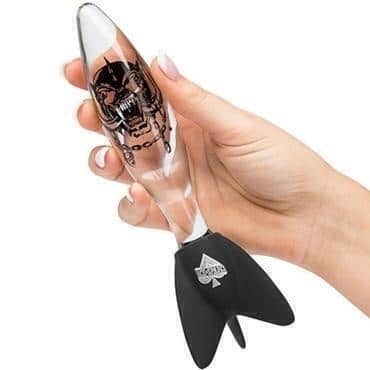 Анальный Массажер Motorhead Bomber Clear&Black Glass Massager прозрачный