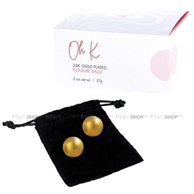 Шарики для упражнений Кегеля с золотым покрытием 24К CG Pleasure Balls от IntimShop