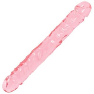 Двухсторонний фаллоимитатор Doc Johnson Crystal Jellies Double 12", розовый