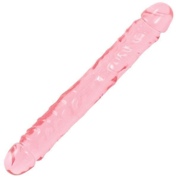 Двухсторонний фаллоимитатор Doc Johnson Crystal Jellies Double 12", розовый