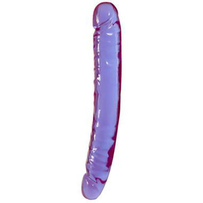 Двухсторонний фаллоимитатор Doc Johnson Crystal Jellies Double 12", фиолетовый