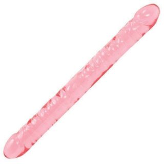 Двухсторонний фаллоимитатор Doc Johnson Crystal Jellies Double 18", розовый