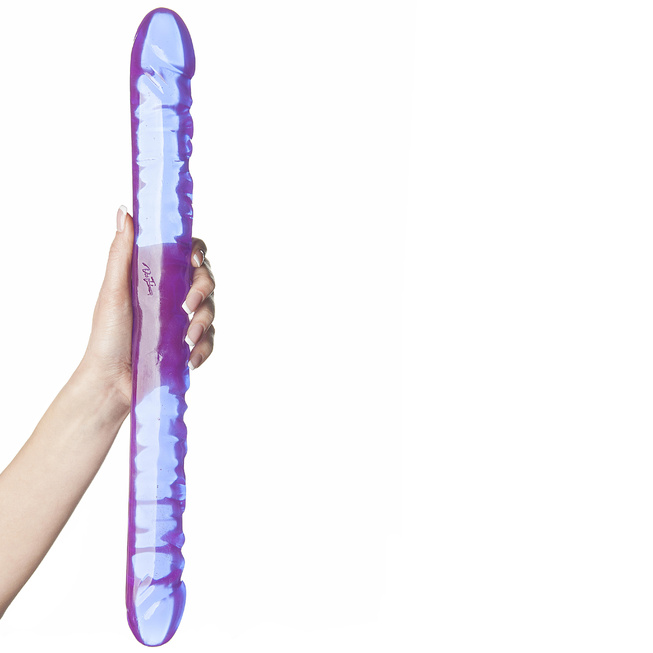 Двухсторонний фаллоимитатор Doc Johnson Crystal Jellies Double 18", фиолетовый