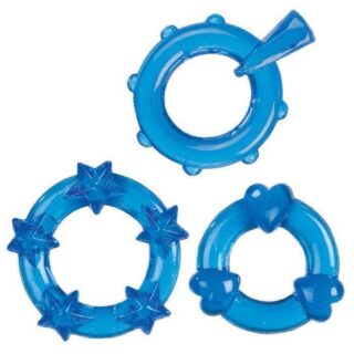 Эрекционные Колечки Magic C-Rings голубые