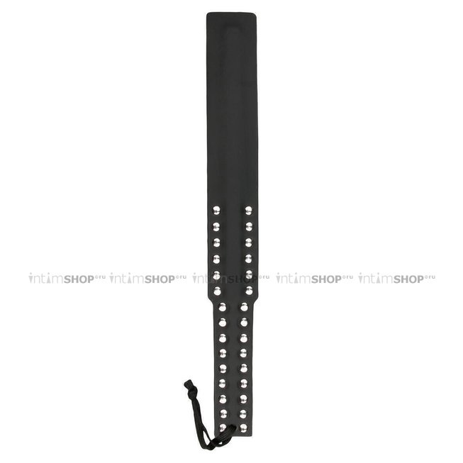 Шлепалка Easytoys Long Leather Paddle Studded EDC Collections