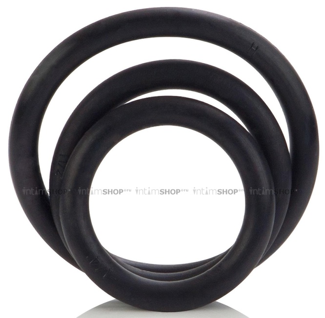 

Эрекционные кольца CalExotics Rubber Ring, 3 шт в наборе, чёрный