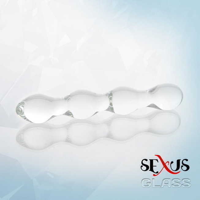 Фаллоимитатор анально вагинальный Sexus Glass, прозрачный