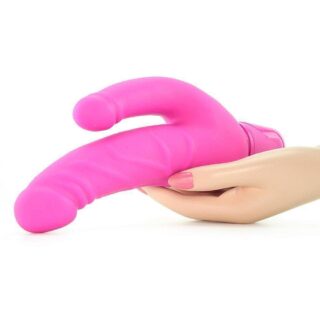 Фаллоимитатор двойной Calexotics Stud Bendie Over&Under Dual Motors, розовый