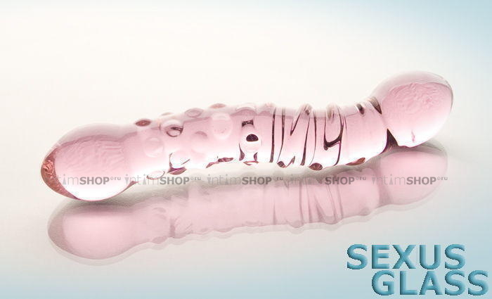 Фаллоимитатор двухсторонний Sexus Glass, розовый от IntimShop