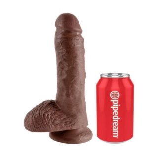 Фаллоимитатор реалистик PipeDream King Cock With Balls на присоске, коричневый