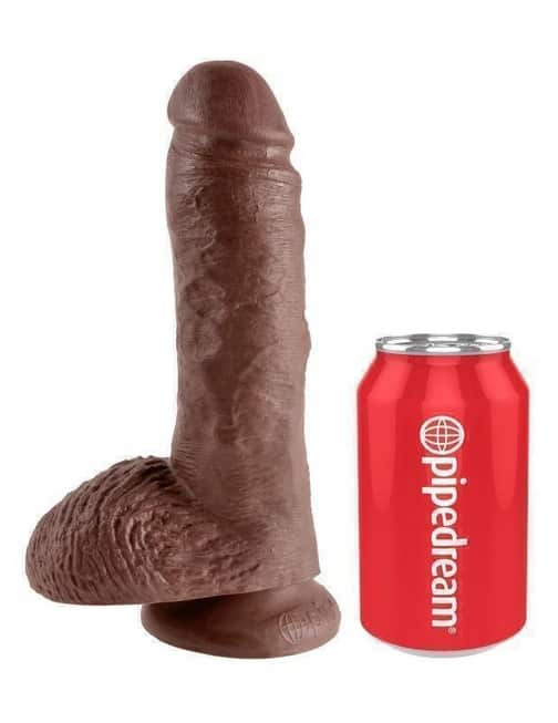 Фаллоимитатор реалистик PipeDream King Cock With Balls на присоске, коричневый