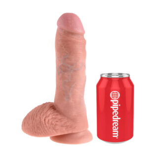 Фаллоимитатор Реалистик PipeDream King Cock 8" With Balls на присоске, телесный