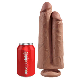Фаллоимитатор сдвоенный Pipedream King Cock 9" на присоске, телесный