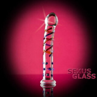 Фаллоимитатор Sexus Glass рельефный, прозрачный