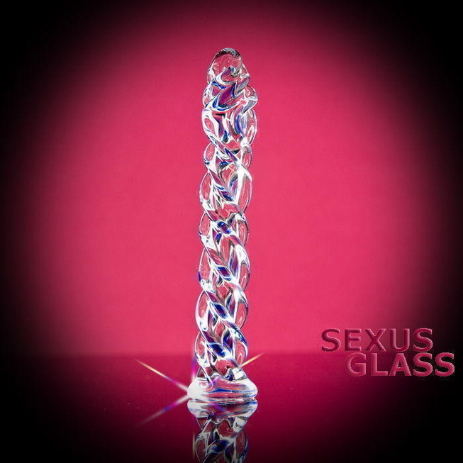 Фаллоимитатор Sexus Glass спиралевидный, прозрачный