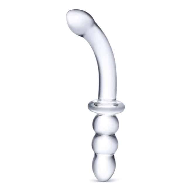 Ребристый двойной фаллос Ribbed G-Spot Glas, 20 см