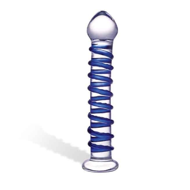 Фаллоимитатор из стекла Blue Spiral Glas, бесцветный, 18.5 см