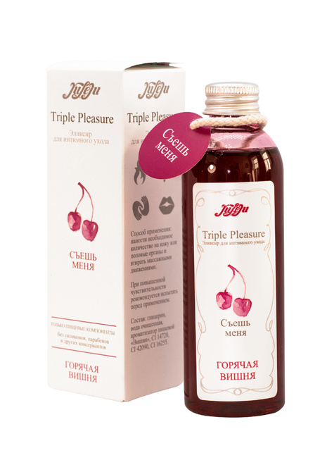 Эликсир для интимного ухода "Triple Pleasure" Горячая вишня, 130 мл, флакон