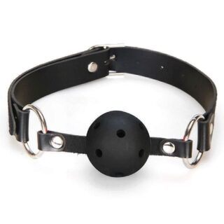 Кляп Lux Fetish Черного Цвета с Отверстиями для Дыхания