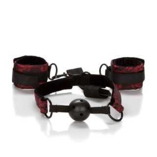 Кляп с Наручниками SCANDAL BREATHABLE BALL GAG WITH CUFFS