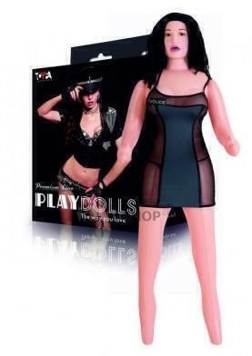 Кукла надувная с реалистичной головой ToyFa Dolls X Play Dolls костюм полицейской от IntimShop