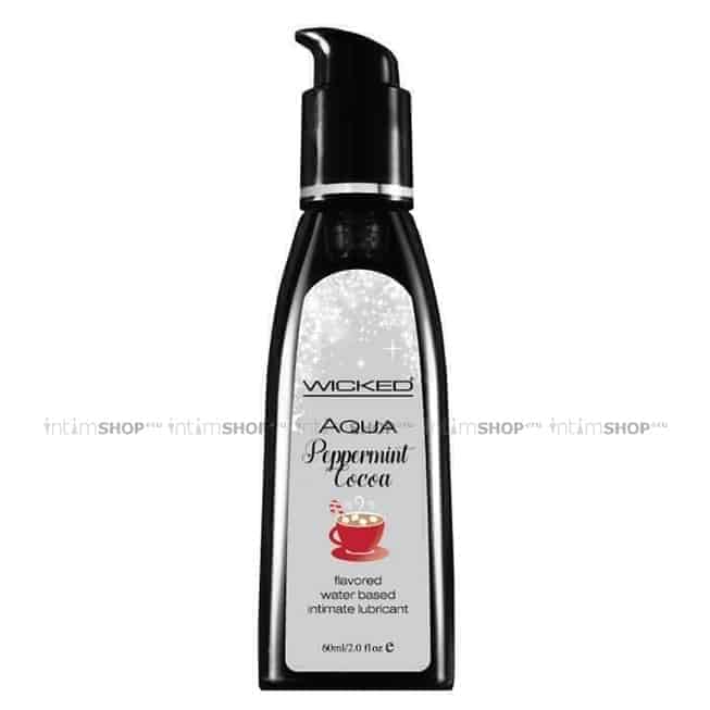 Лубрикант со вкусом мятного какао WICKED AQUA PEPPERMINT COCOA, 60 мл