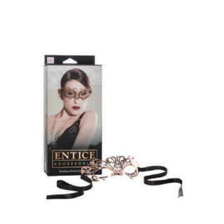 Маска золотистая из никеля с имитацией кристаллов Entice Mystique Mask - Rose Gold