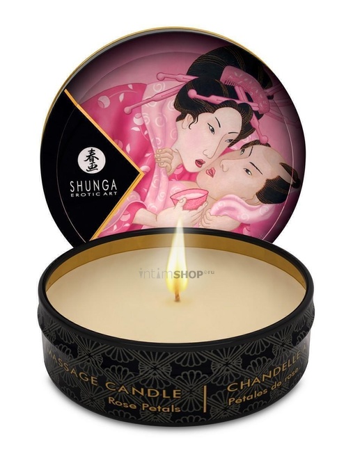 Свеча с массажным маслом Shunga Лепестки роз, 30 мл от IntimShop